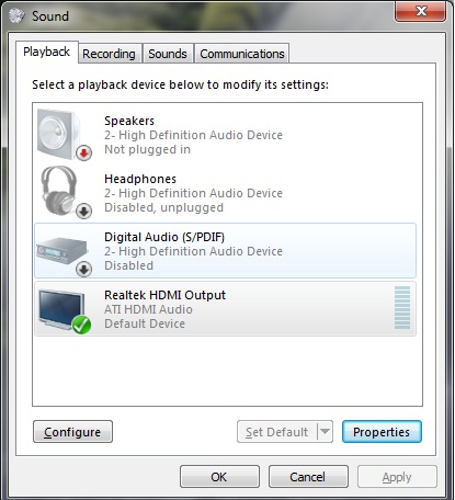 Xbmc No Audio Hdmi Windows 7