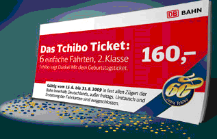 Sechs Bahntickets Tchibo