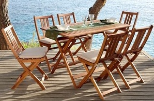 Günstiges Gartenmöbel-Set mit 6 Stühlen + 1 Tisch