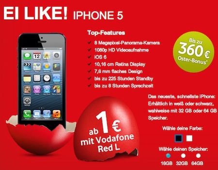 Vodafone Oster-Rabatt Iphone 5